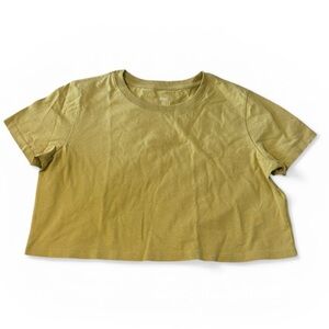 Urban Outfitters size Large Taupe Olive Green Cropped Tee NWT